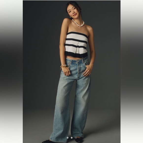 NWT Maeve Strapless Babydoll Top - Picture 2 of 3